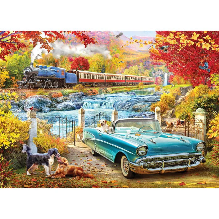 1000pc A Road Less Travelled: Steam Train in Fall - Image 3