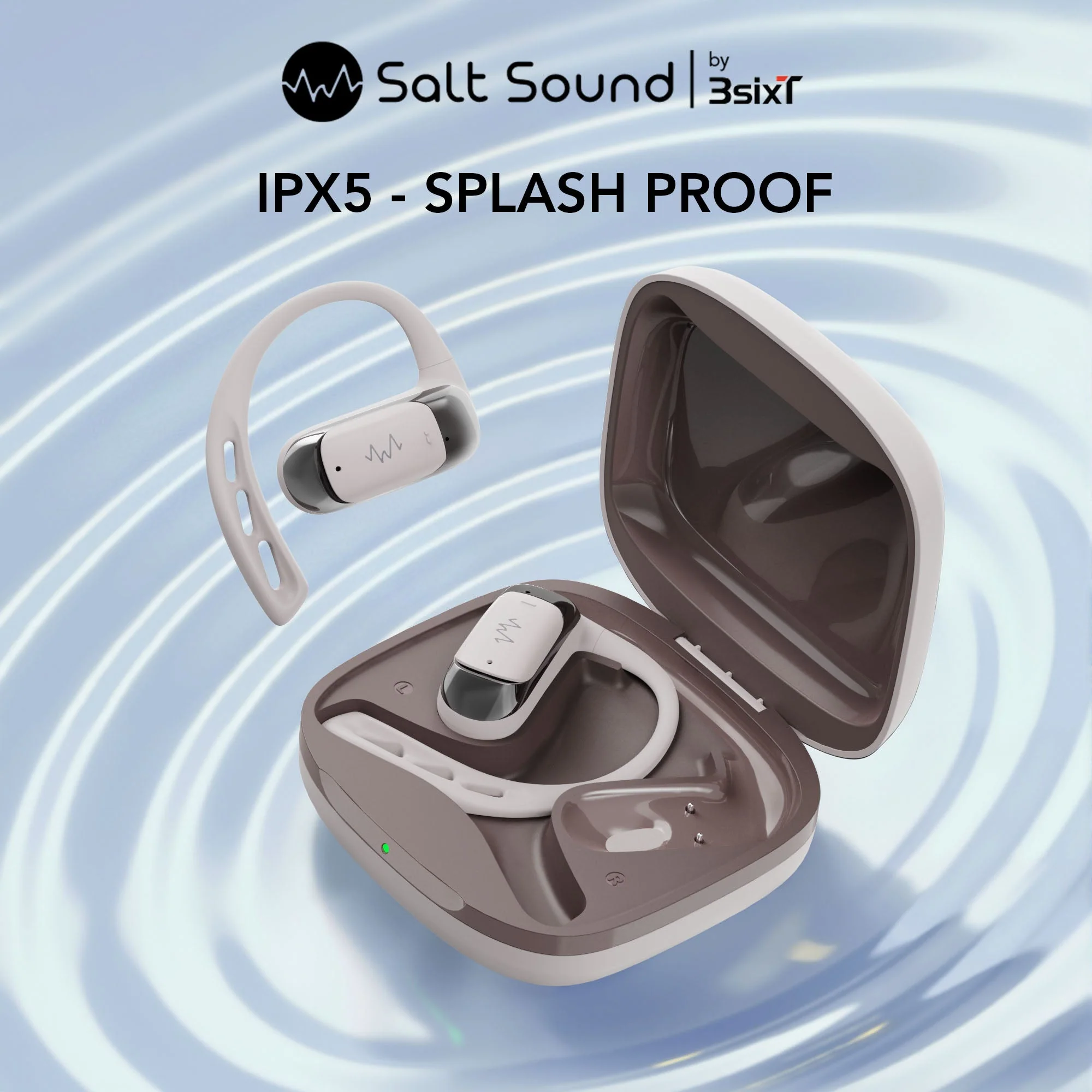 3sixt Salt Sound AIRXDUA Gen1 Open-Ear Headphones (Light Grey/Silver) - Image 7