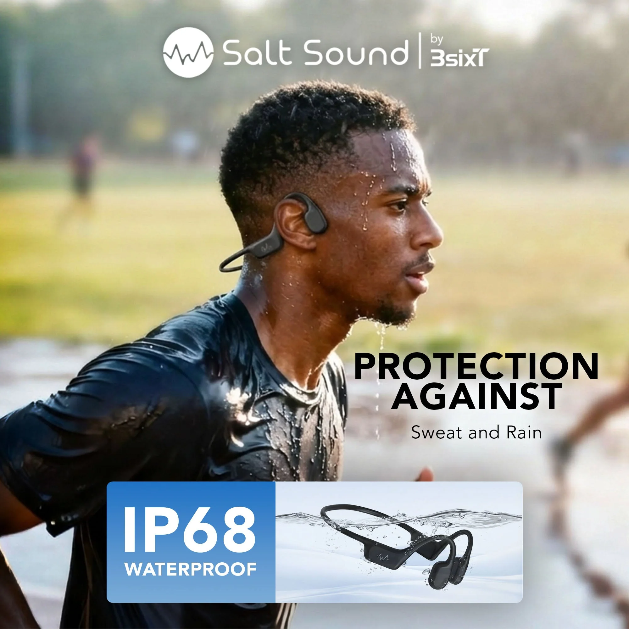 3sixt Salt Sound EASE Gen1 Bone Conduction Sports Headphones (Grey) - Image 6