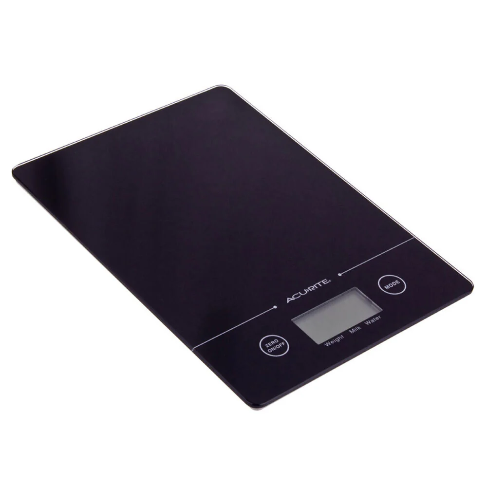 Acurite Slim Line Glass 1g/5kg Digital Kitchen Scale Weight (Black)