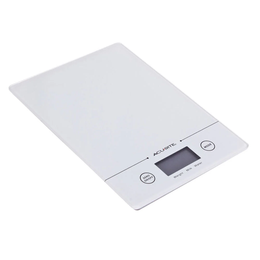 Acurite Slim Line Glass 1g/5kg Digital Kitchen Scale Weight (White)