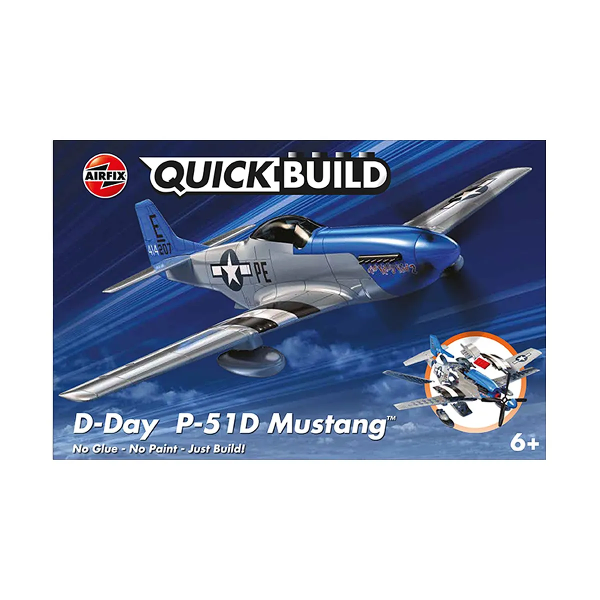 Airfix D-Day P-51D Mustang Fighter Quickbuild Plastic Model Kit - Image 2