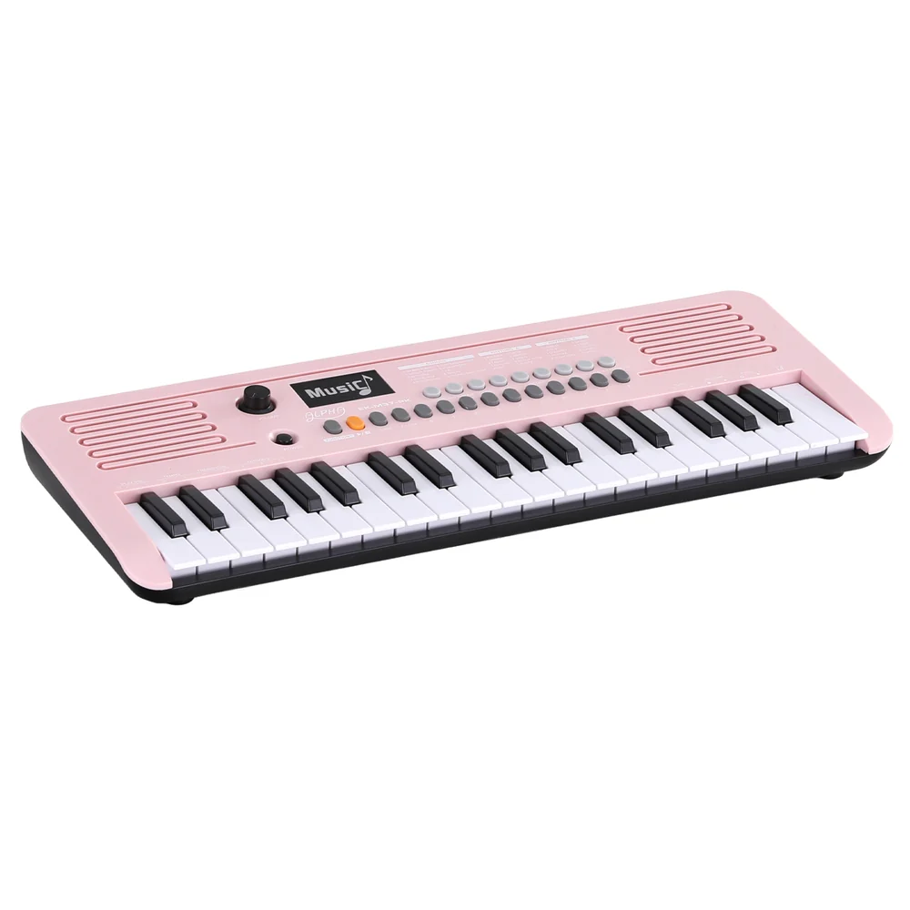 Alpha 37-Key Digital Piano Keyboard for Kids Beginners Electronic Keyboard Piano Gift (Pink)