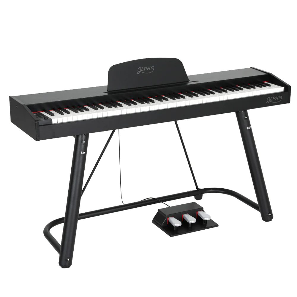Alpha 88 Keys Electronic Piano Keyboard Digital Electric with Stand Semi-Weighted