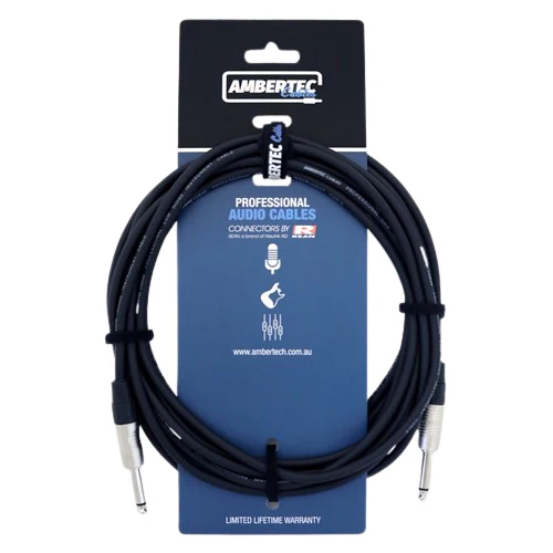 Ambertec Cables Guitar cable REAN connectors straight 6m (Black)