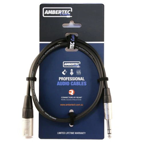 Ambertec Cables Microphone cable 3m REAN XLRM to 6.35mm TRS