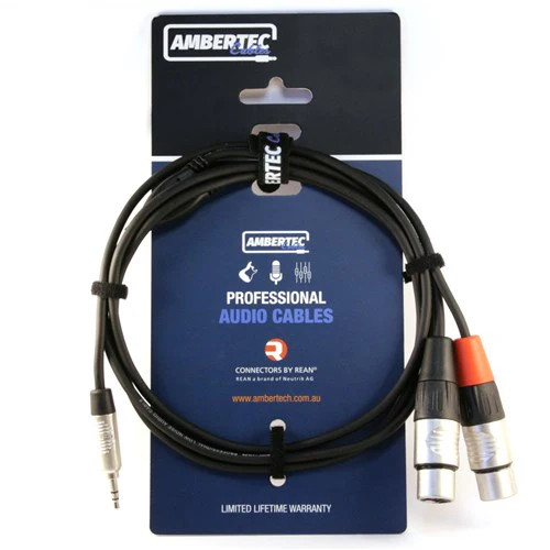 Ambertec Cables Y cable 3m REAN 3.5mm TRS plug - 2 x XLR F