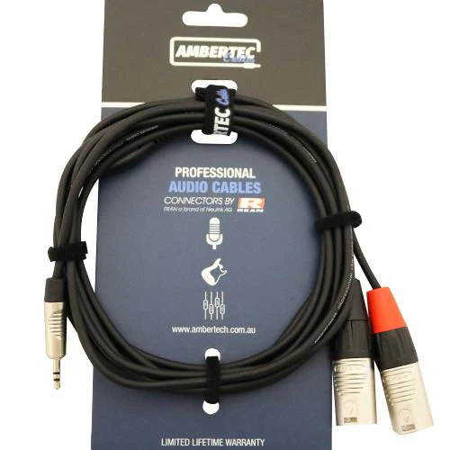 Ambertec Cables Y cable 3m REAN 3.5mm TRS plug - 2 x XLR M