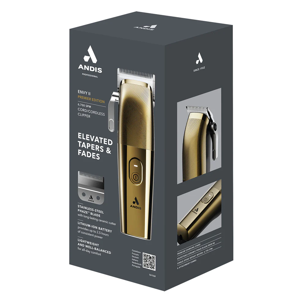 Andis Envy II Men's Clipper Premium Hair Cutting Tool 2H Run (Premium Gold) - Image 4