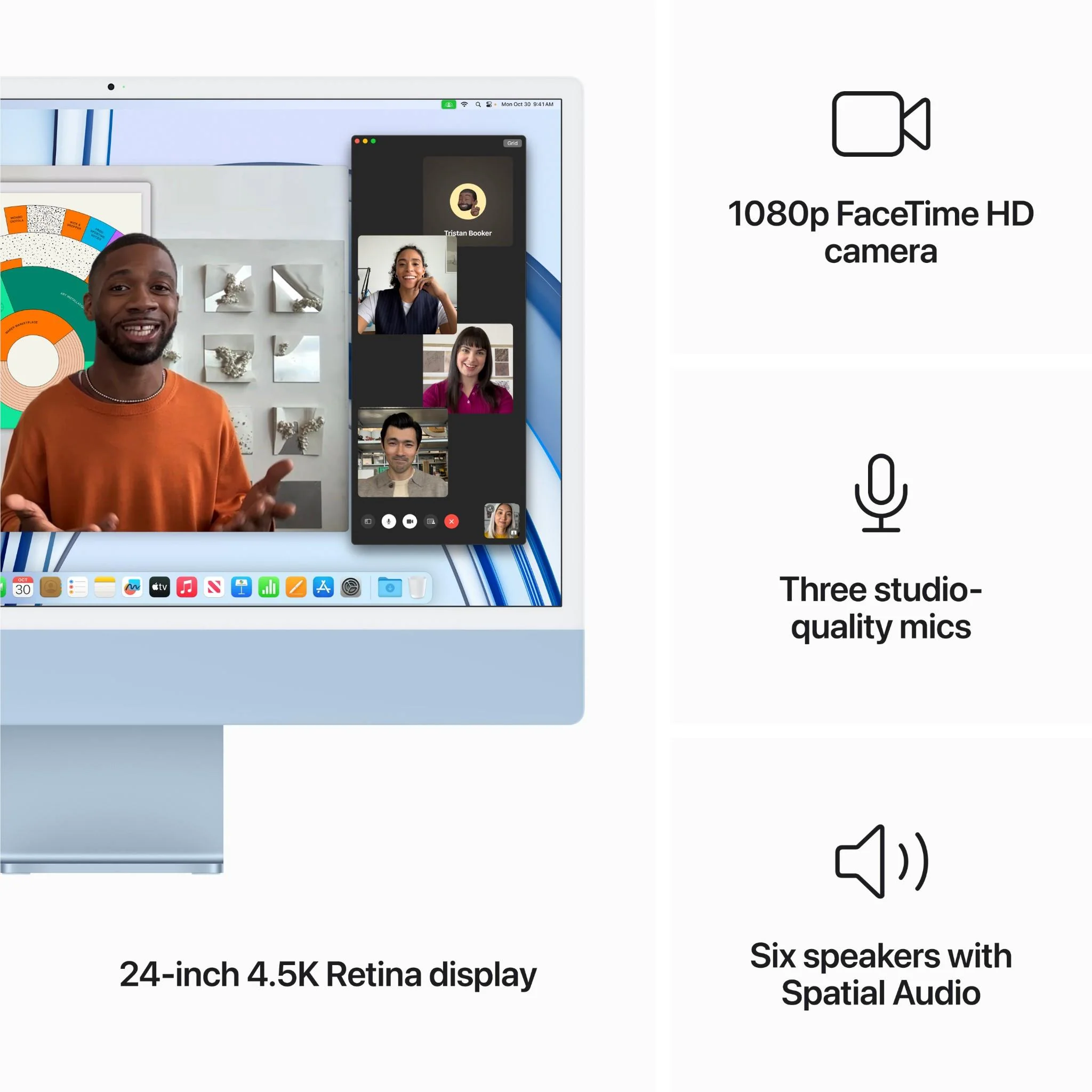Apple iMac with Retina 4.5K Display 24-inch, M3 Chip 8-core GPU 256GB (Blue/2023) [~Refurbished] - Image 5
