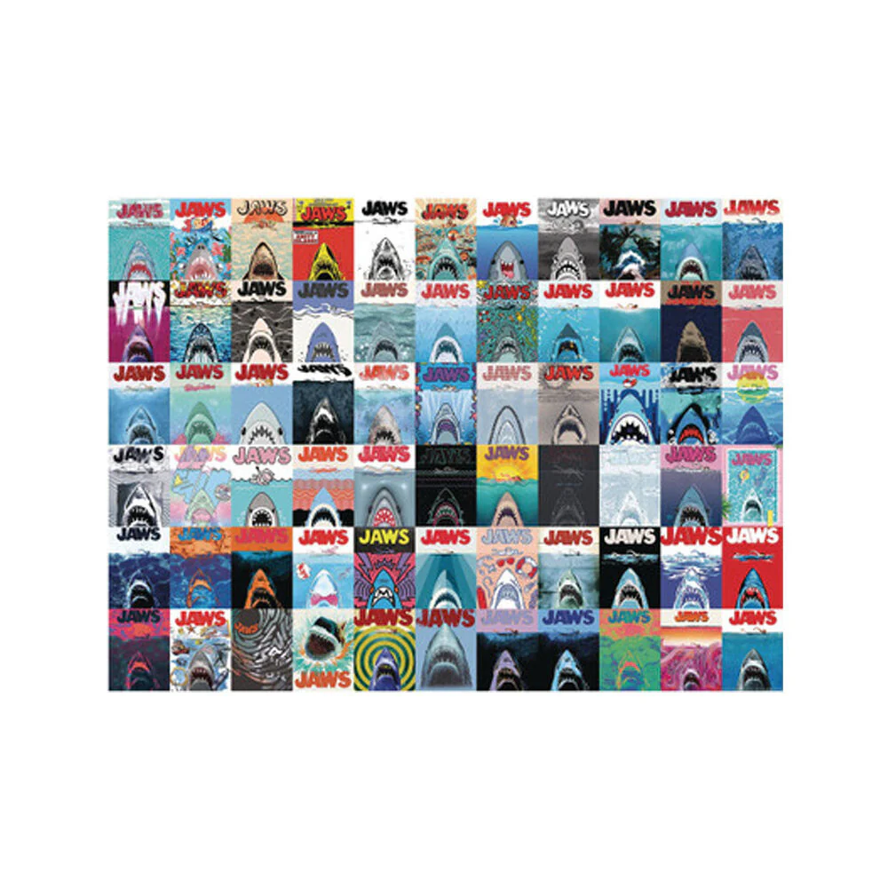 Aquarius 500pc JAWS Movie Cardboard Shark Puzzle/Fun Box Set 36x48cm 14y+