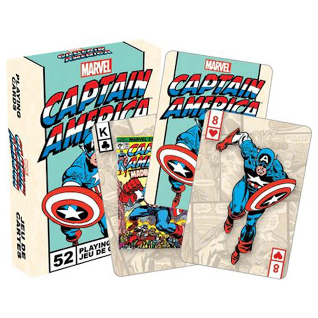 Aquarius 54-Pieces Marvel Captain America Retro Playing Cards Poker Family Deck 3y+