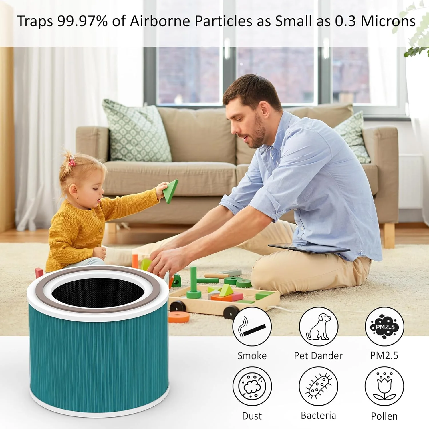 AROVEC Air Purifier Bacterial Replacement Filter for Apex300, Genuine (2 Pack) - Image 2