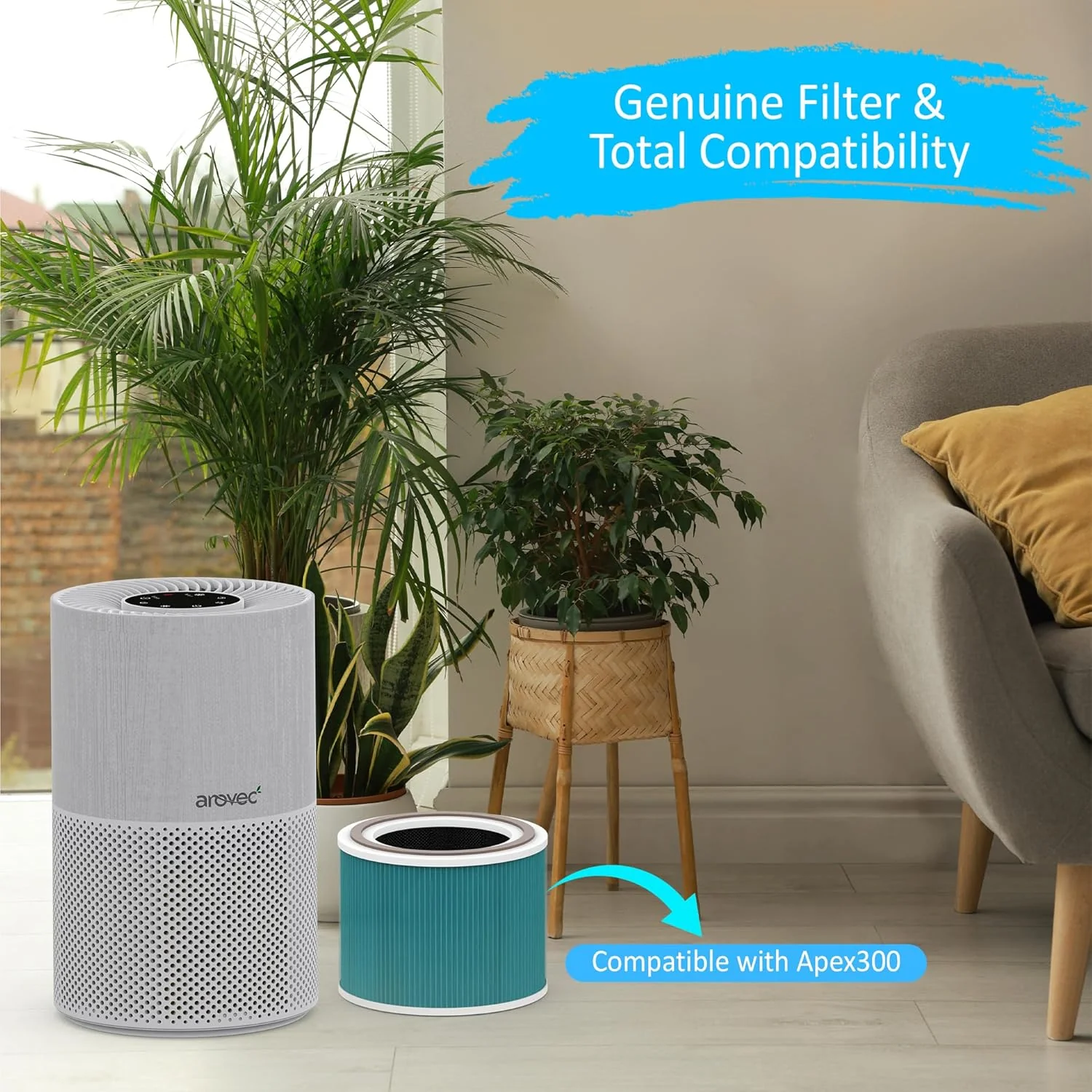 AROVEC Air Purifier Bacterial Replacement Filter for Apex300, Genuine (2 Pack) - Image 6