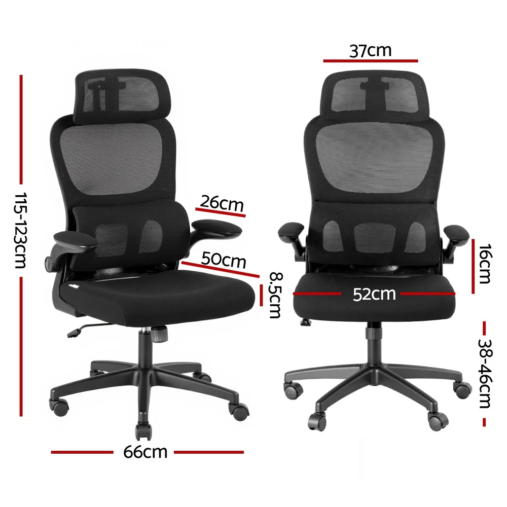 Artiss Ergonomic Office Chair Mesh Chairs (Black) - Image 2