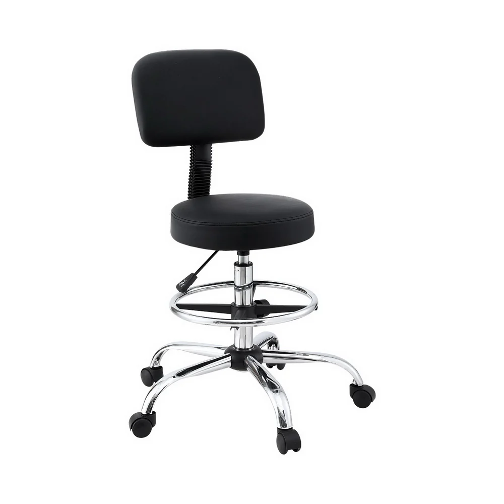 Artiss Office Chair Drafting Computer Standing Desk Chairs Ergonomic PU (Black)