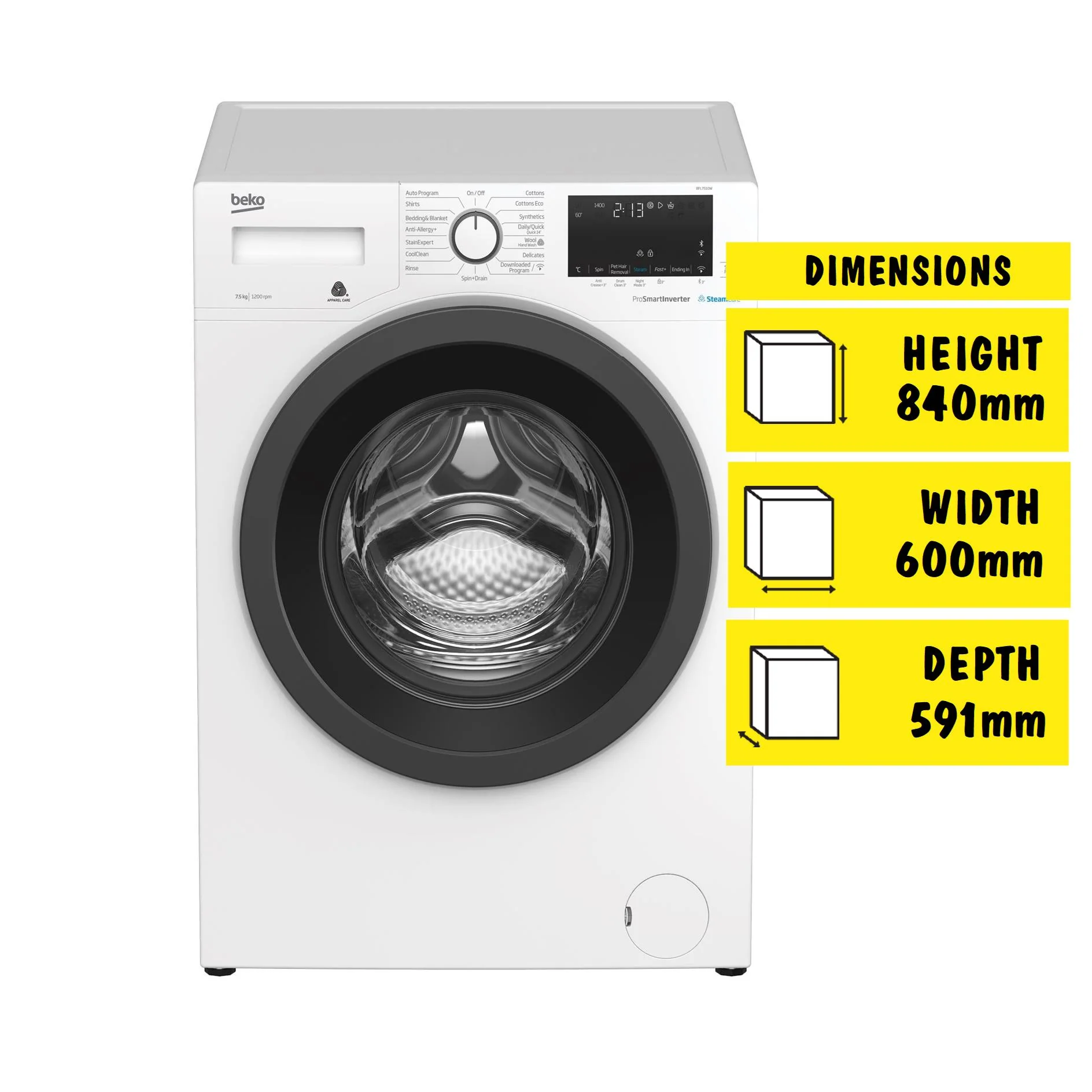 Beko BFL7510-W 7.5kg Front Load Washing Machine - Image 2