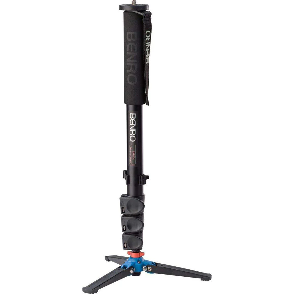 Benro A38FD Aluminum Monopod, VT2 3-Leg Base with Flip Lock (155cm)