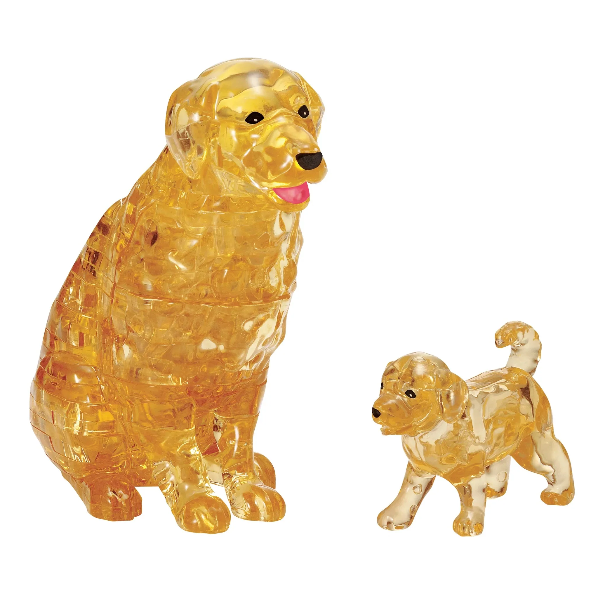 Bepuzzled 3D Crystal Puzzle: Golden Retriever with Puppy - Image 2