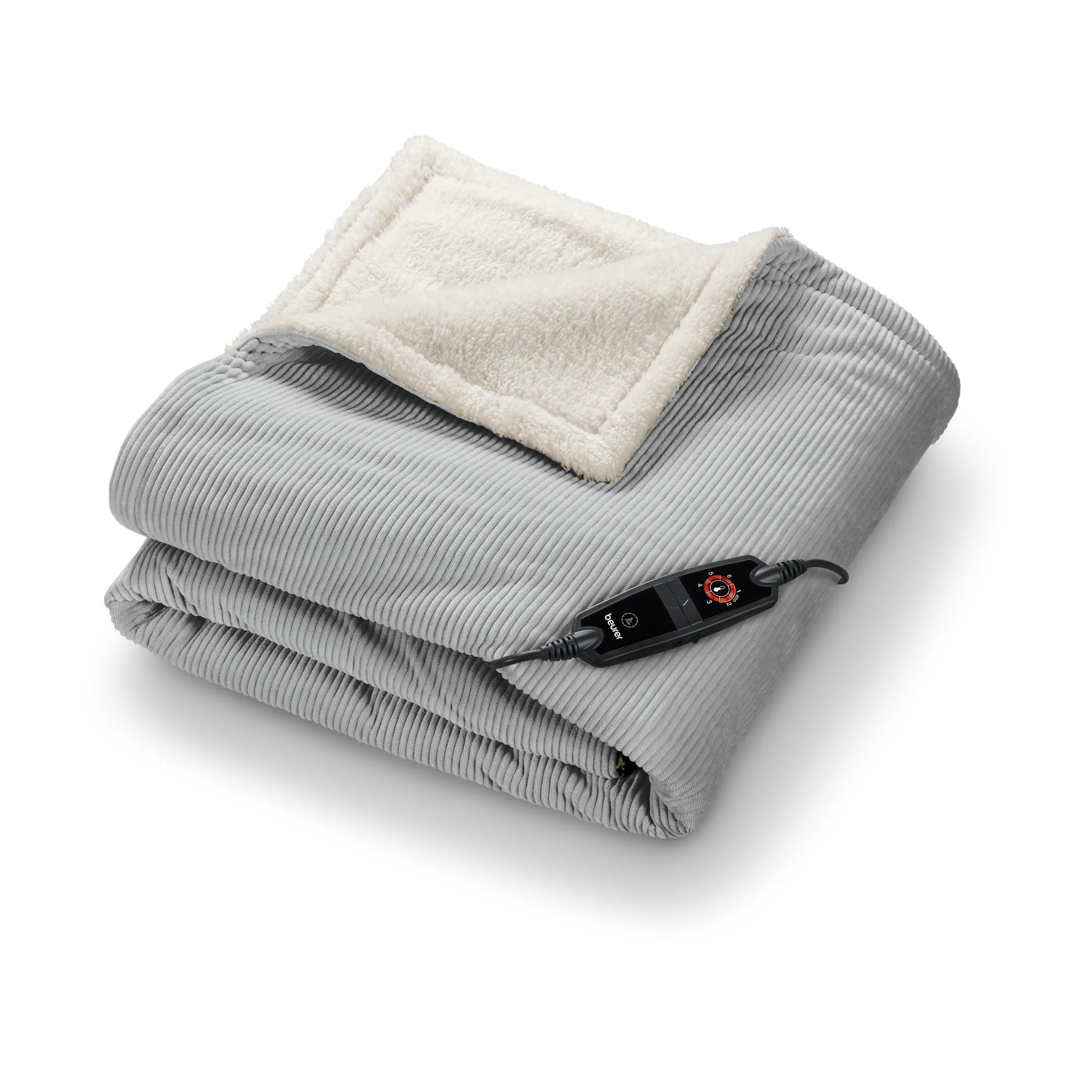 Beurer Corduroy Heated Throw (Light Grey)