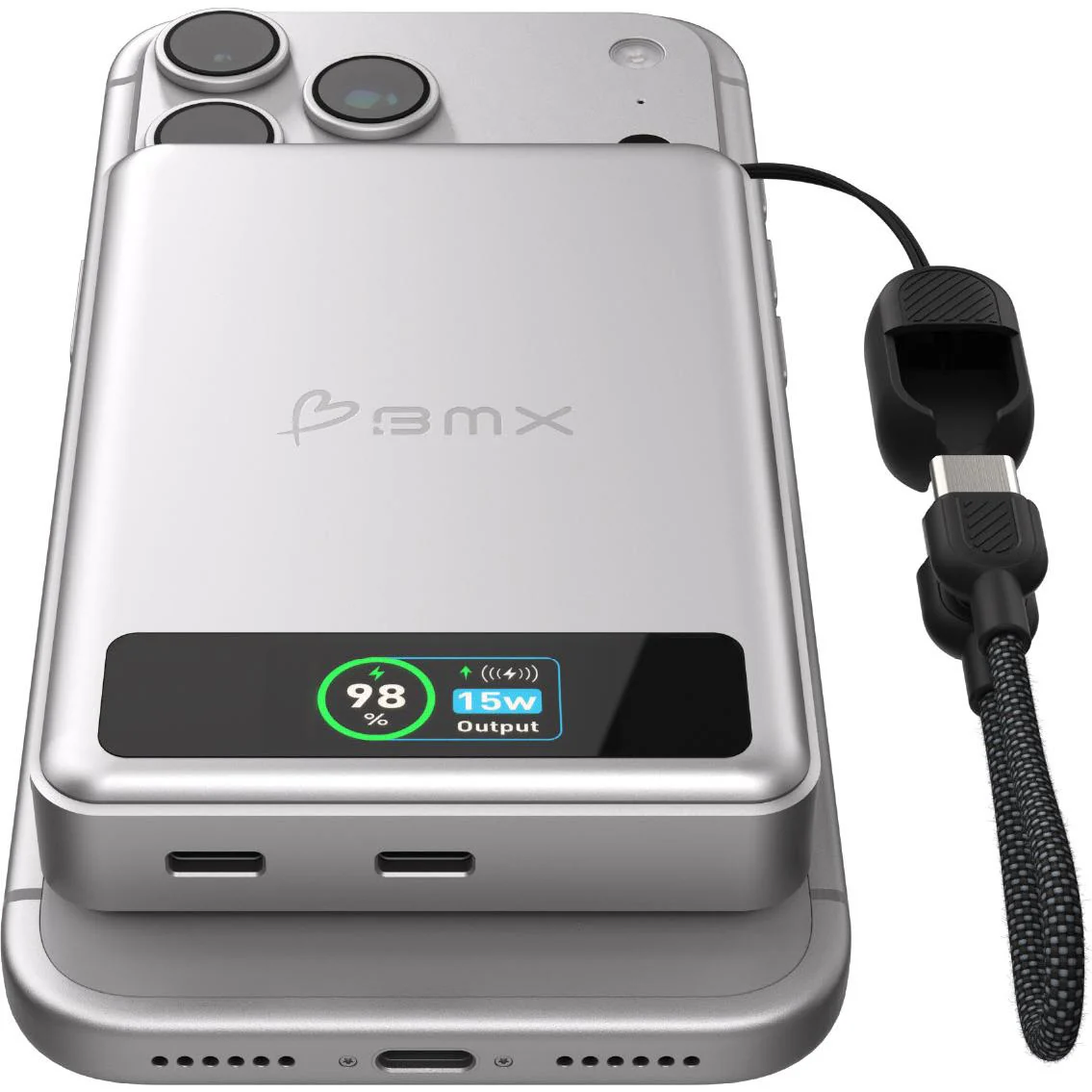 BMX SolidSafe 10K Semi-Solid-State Magnetic Power Bank (Silver) - Image 4