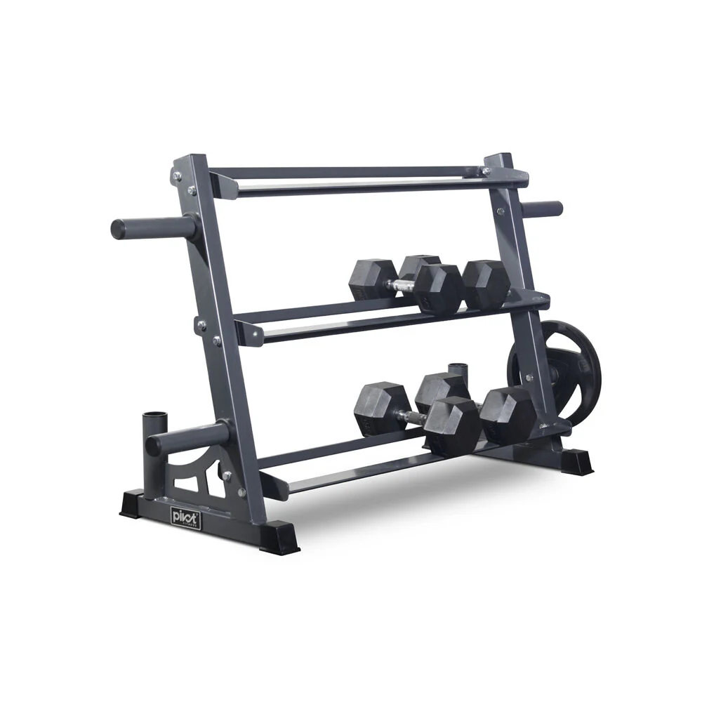 Bodyworx 3-Tier Weight Plate Dumbell Holder Rack Home Gym Storage 159x88cm - Image 3