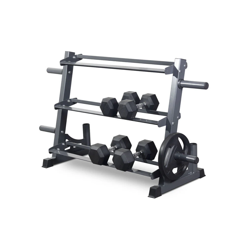 Bodyworx 3-Tier Weight Plate Dumbell Holder Rack Home Gym Storage 159x88cm - Image 4