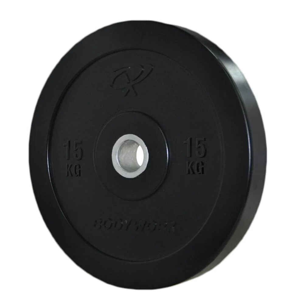 Bodyworx Bumper Plate Weight Lift Home Gym Workout Exercise 15kg Black