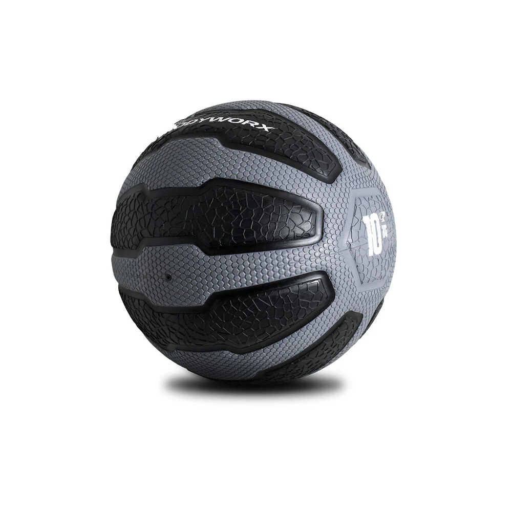 Bodyworx Medicine Ball Home Gym Crossfit Workout Exercise 10kg Black/Grey - Image 2