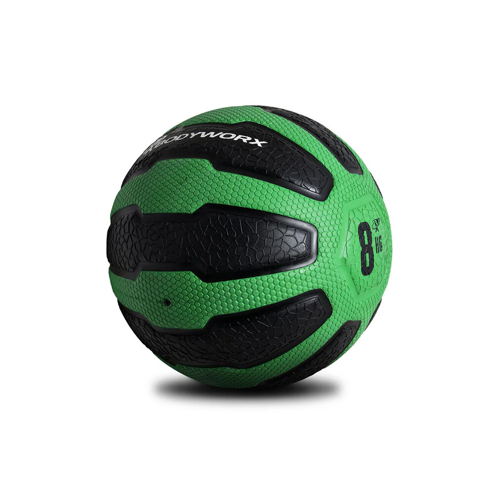 Bodyworx Medicine Ball Home Gym Crossfit Workout Exercise 8kg Black/Green - Image 2
