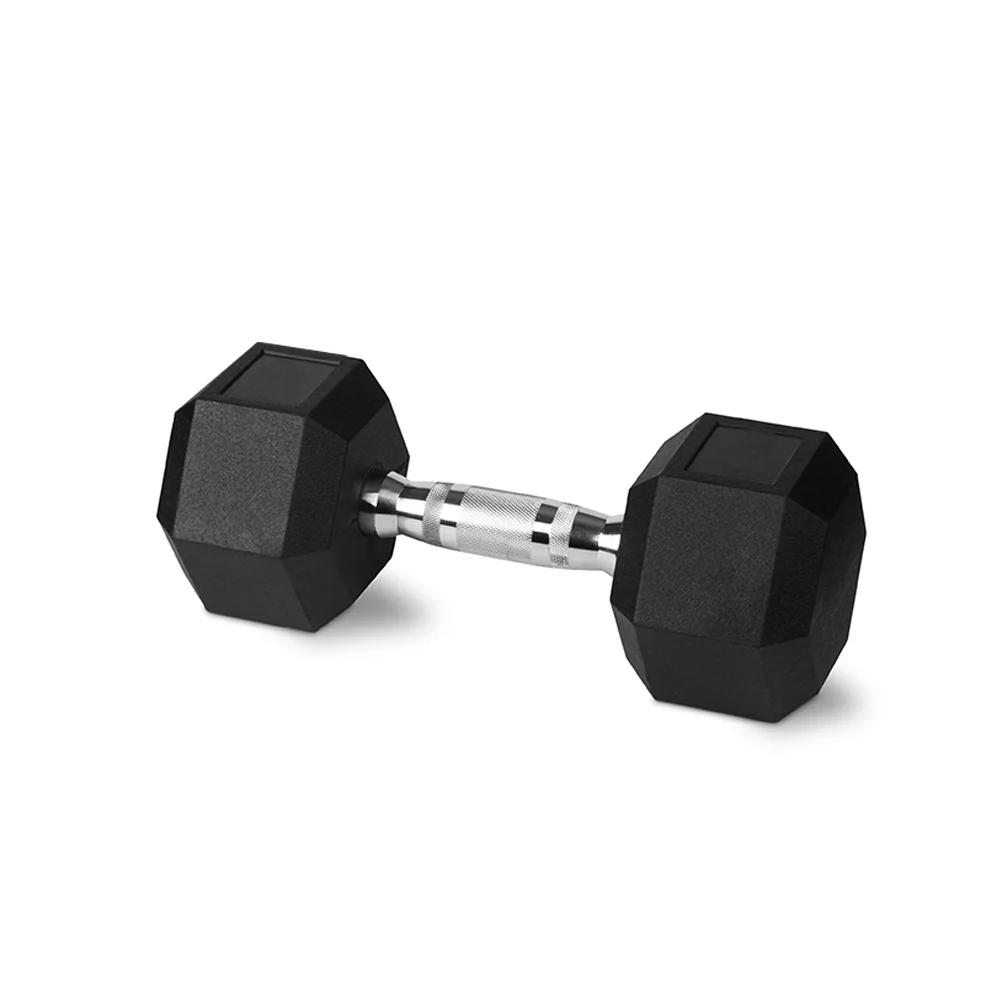 Bodyworx Rubber Hex Dumbbell 7kg Chromed Grip Home Gym Workout