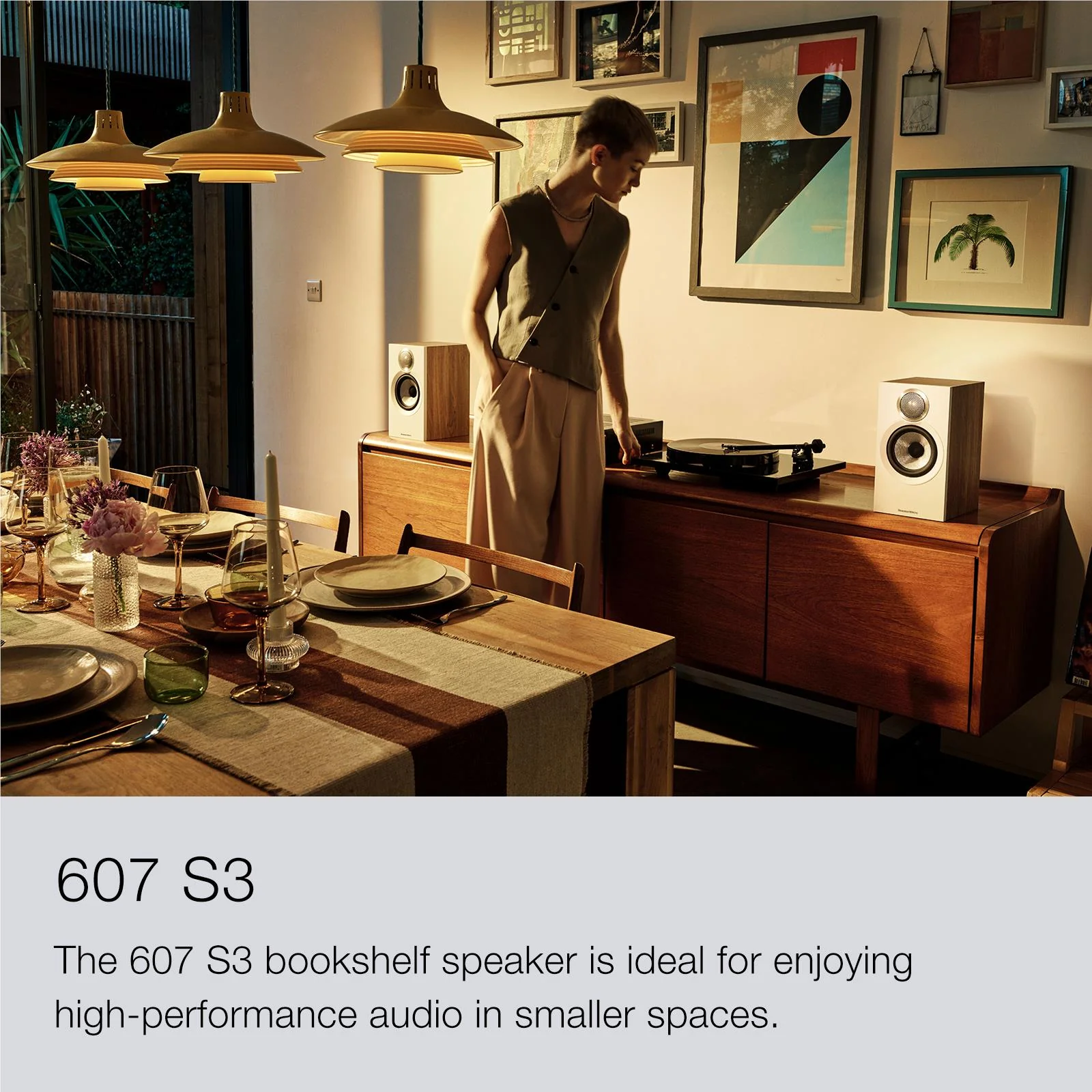 Bowers & Wilkins 607 S3 Performance Compact Bookshelf Speakers (Black) [Pair] - Image 3