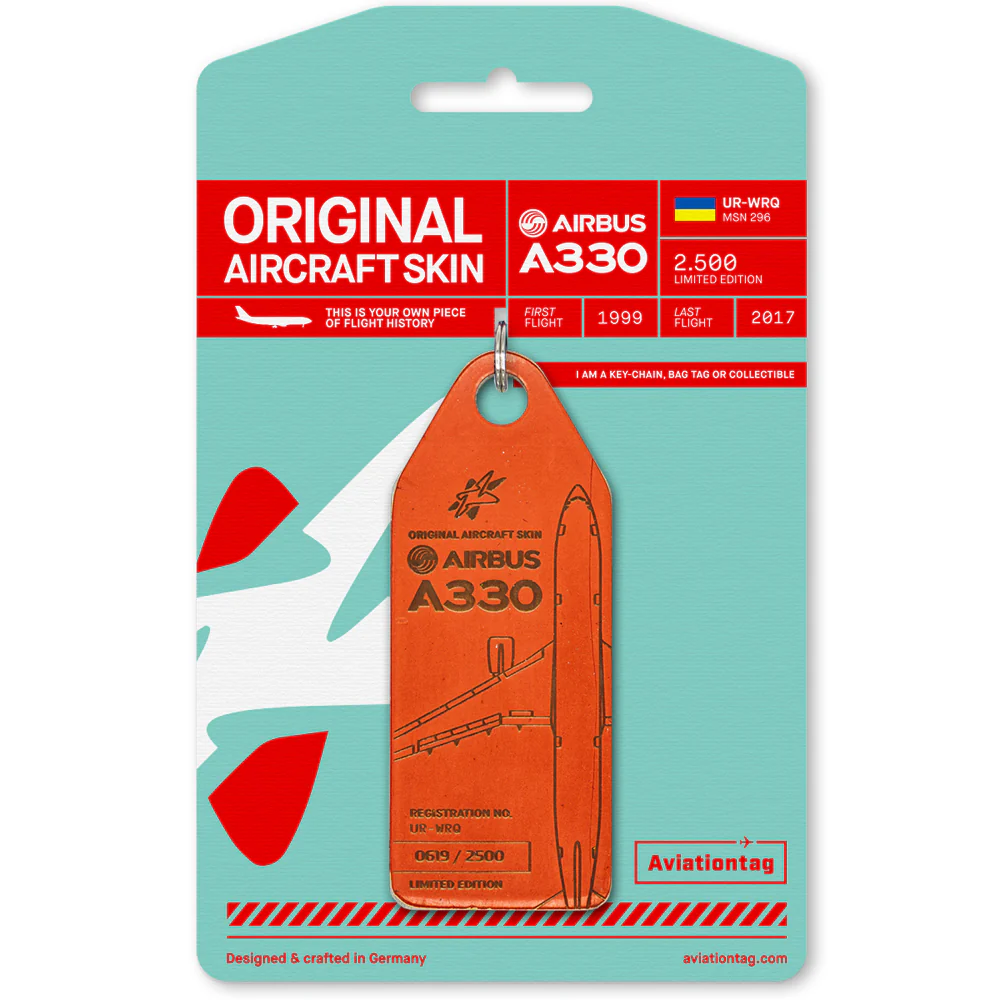 Boyle Aviationtag Keychain Airbus A330 Windrose Tag 14.5cm (Red)