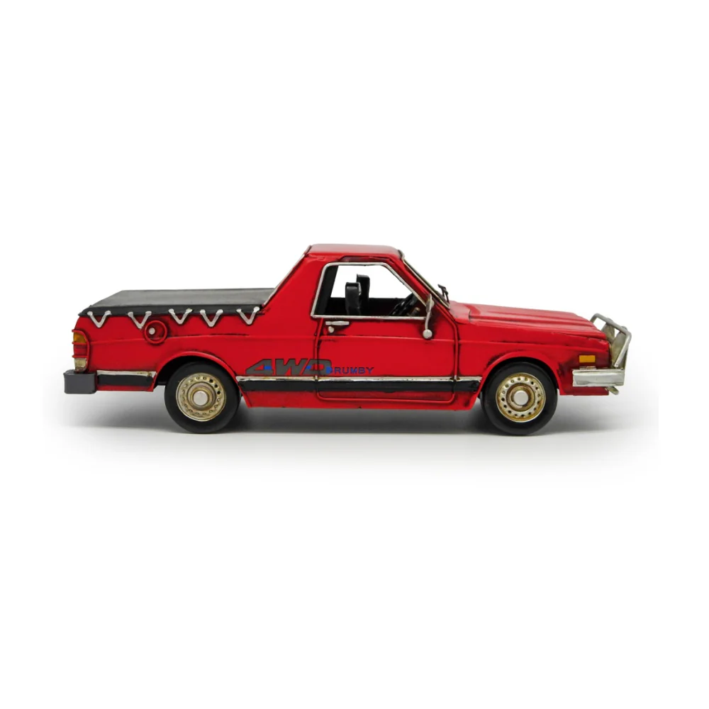Boyle Metal Ornament Figurine 1986 Subaru Brumby Ute Truck 33cm (Red)