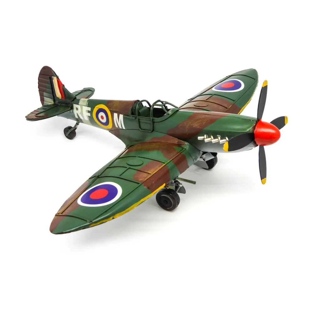 Boyle Metal Ornament Home Decor Collectible 1940 Spit Fire Plane 46x40x18cm