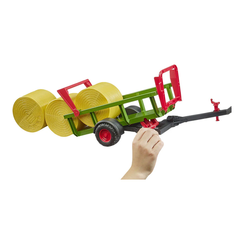 Bruder 1:16 Agriculture Self Loading Bale Trailer With 3 Round Bales Model Toy - Image 5