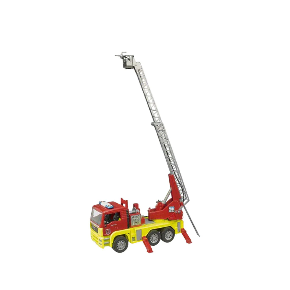Bruder 1:16 MAN TGA Fire Engine With Yellow Skirt Light Sound Module Red Helmet - Image 6