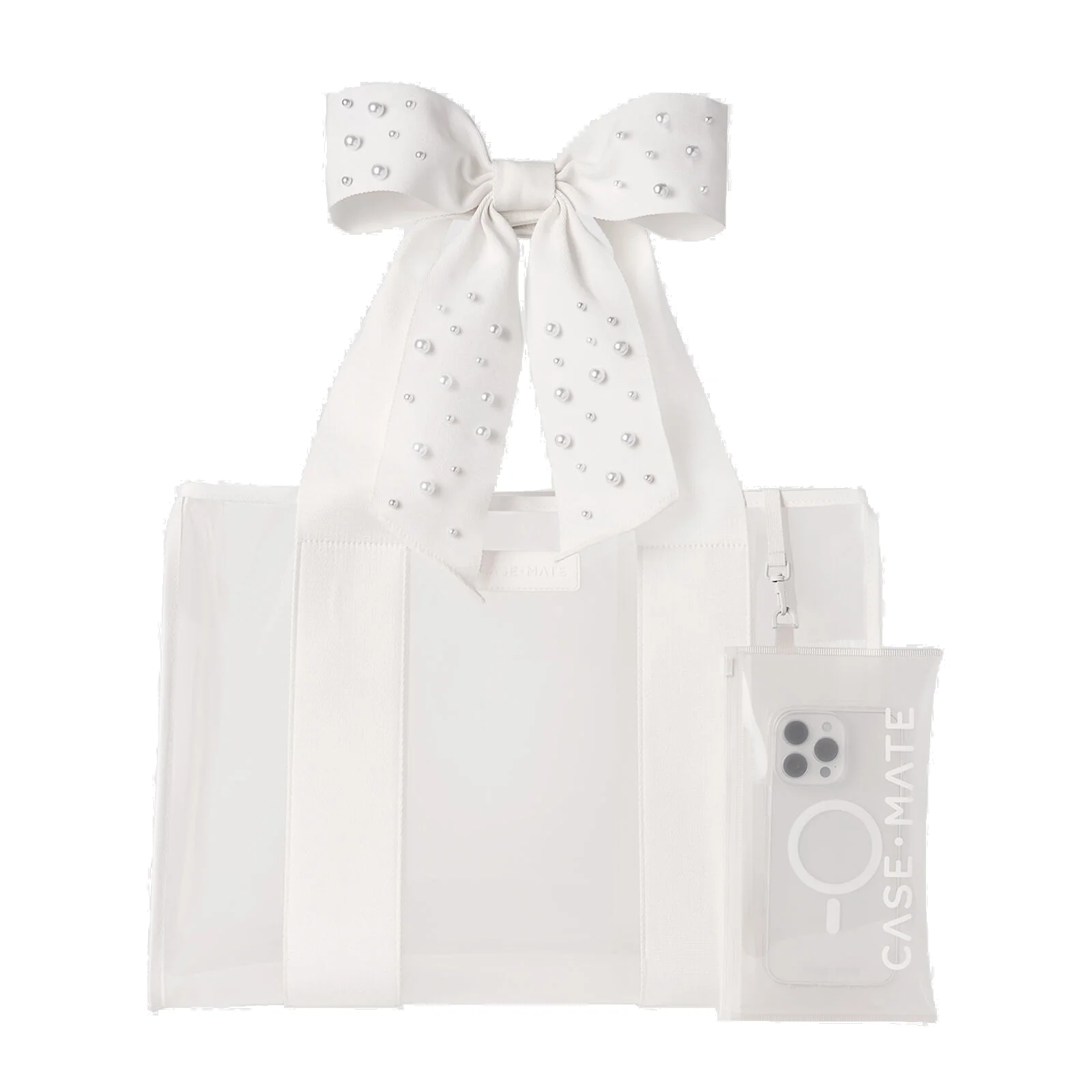 Case-Mate Ivory Shine Bow Tote with Phone Pouch