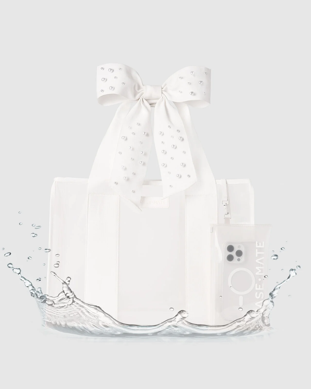 Case-Mate Ivory Shine Bow Tote with Phone Pouch - Image 2