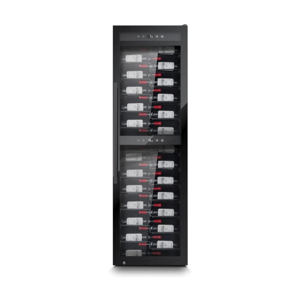 Caso 141 Bottle Presentation Style Lockable Wine Fridge With UV Glass Silver