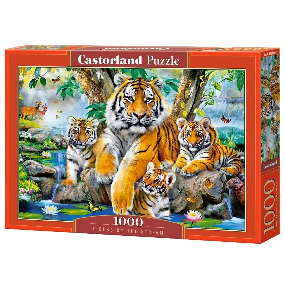 Castorland 1000-Pieces Tigers In The Stream Puzzle