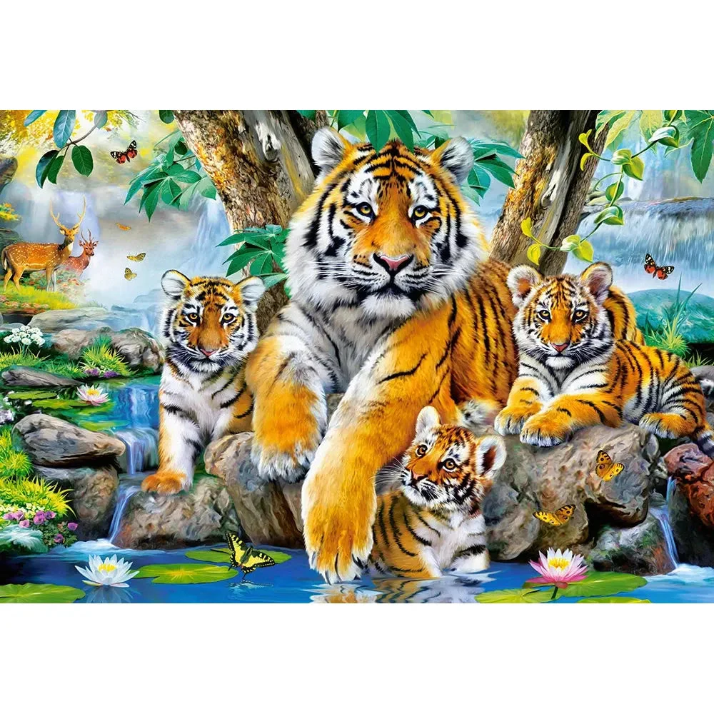 Castorland 1000-Pieces Tigers In The Stream Puzzle - Image 2