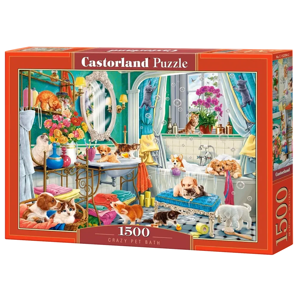 Castorland 1500-Pieces  Crazy Pet Bath Puzzle