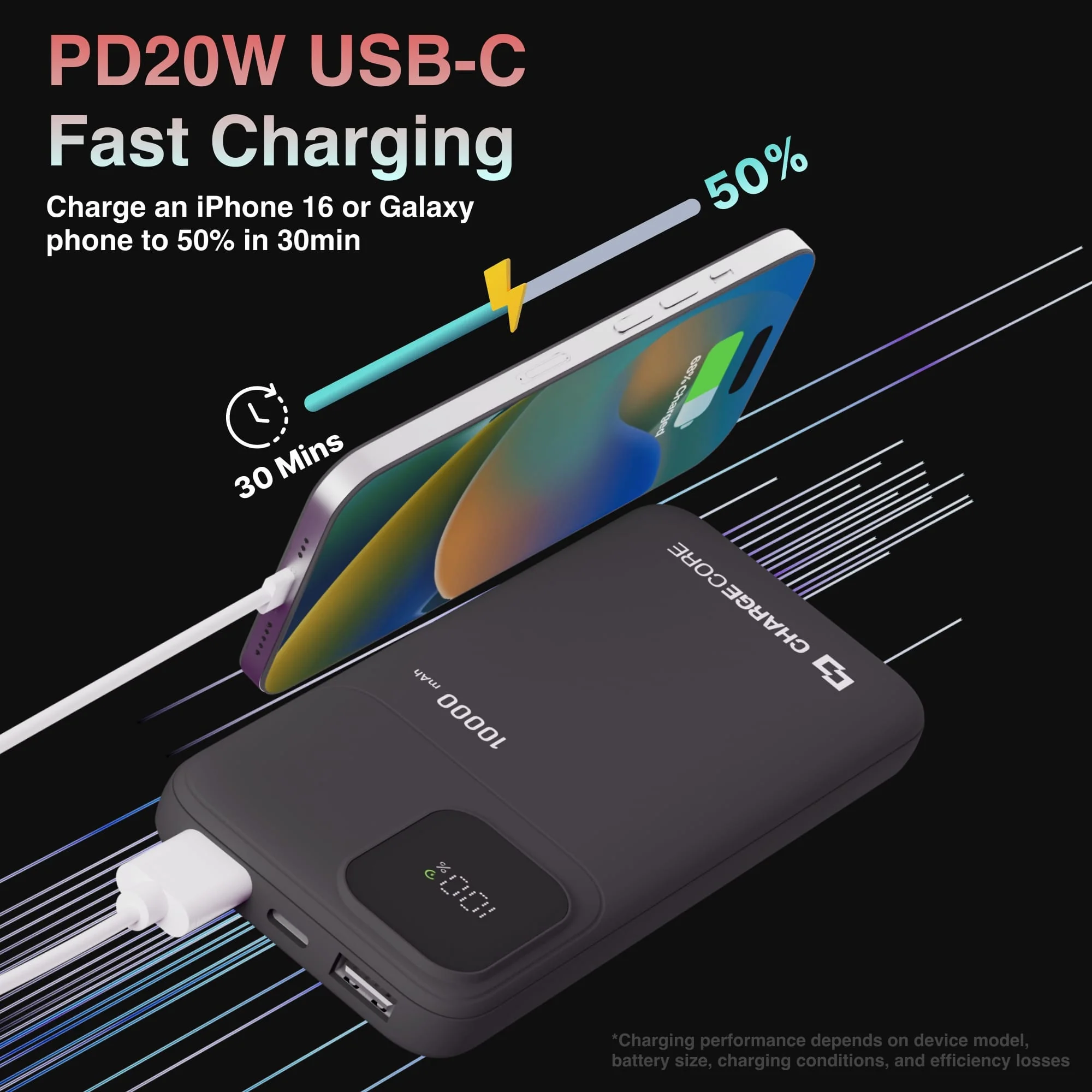 ChargeCore LiFePO4 Power Bank – 10000mAh 20W Fast Charge (Black) - Image 9