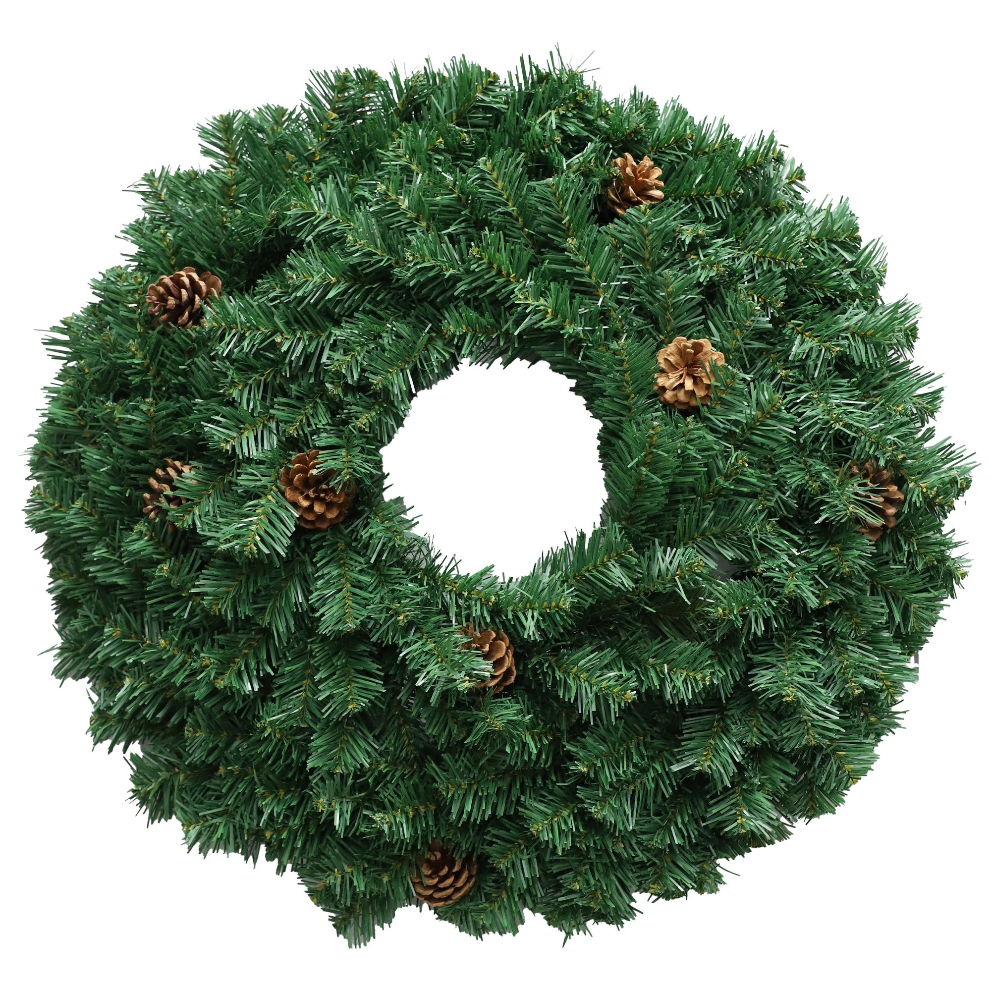 Christabelle 61cm Christmas Wreath Yuletide Glow with Pine Cones and LED Lights Front Door Decoration - Image 2
