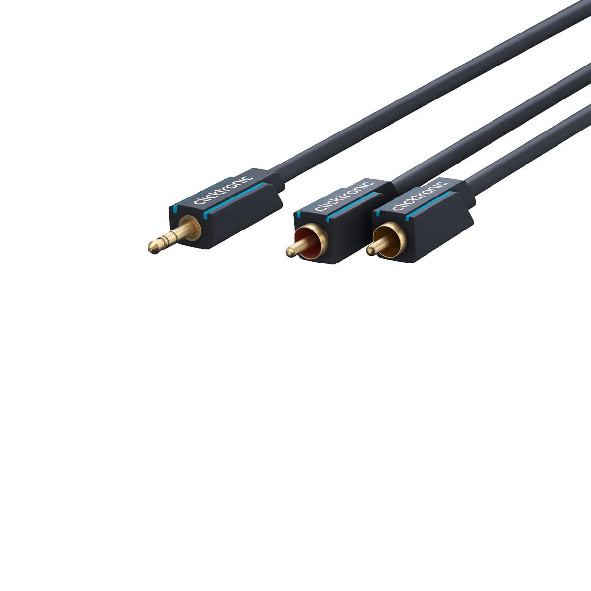Clicktronic 3.5mm AUX to RCA Cable 2m (Black) - Image 2