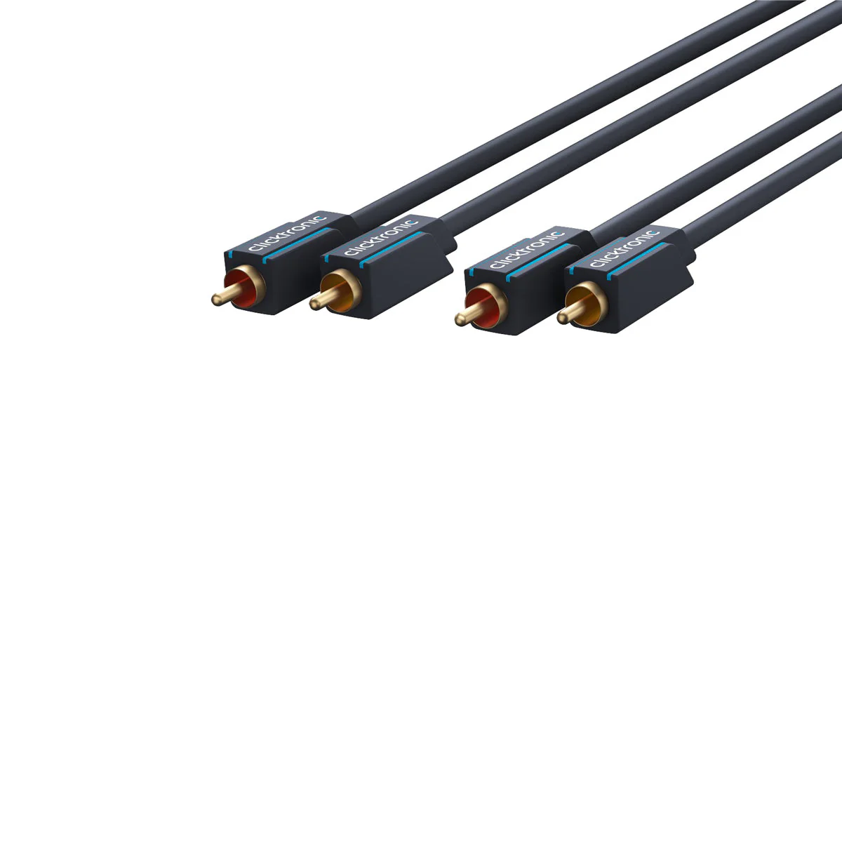Clicktronic Cinch Stereo RCA Cable 3m (Black) - Image 2