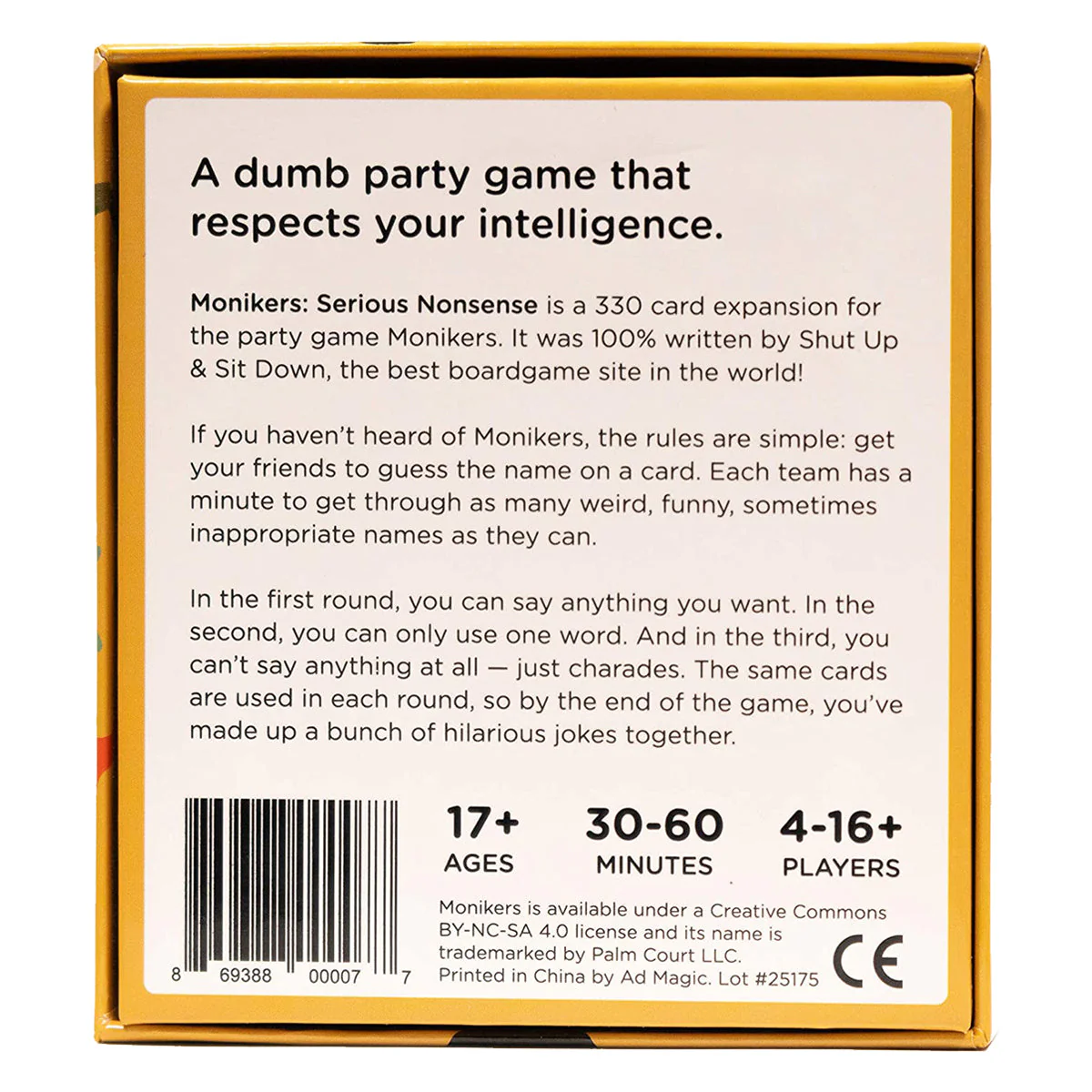 CMYK Monikers - Serious Nonsense with Shut Up & Sit Down Game - Image 2