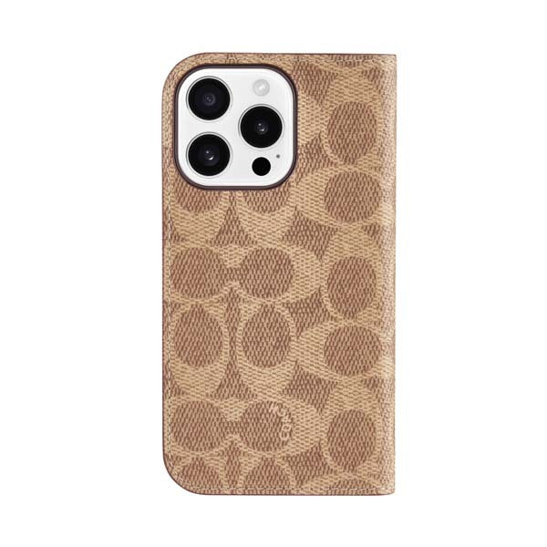 Coach Folio Case for iPhone 16 Pro - Signature Tan - Image 2