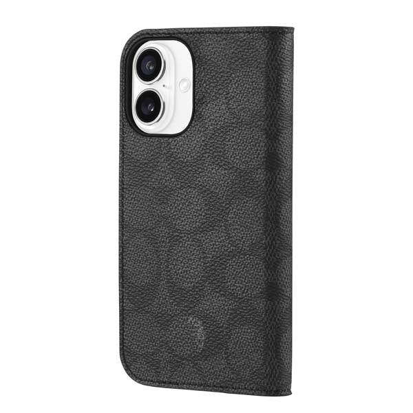 Coach Folio Case for iPhone 16 - Signature Charcoal - Image 4
